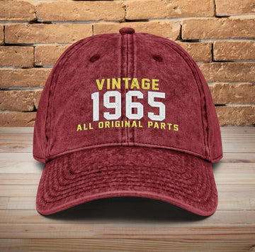 Personalized Birthday Name - 1965 Vintage Cap Embroidery - Birthday Gift Ideas