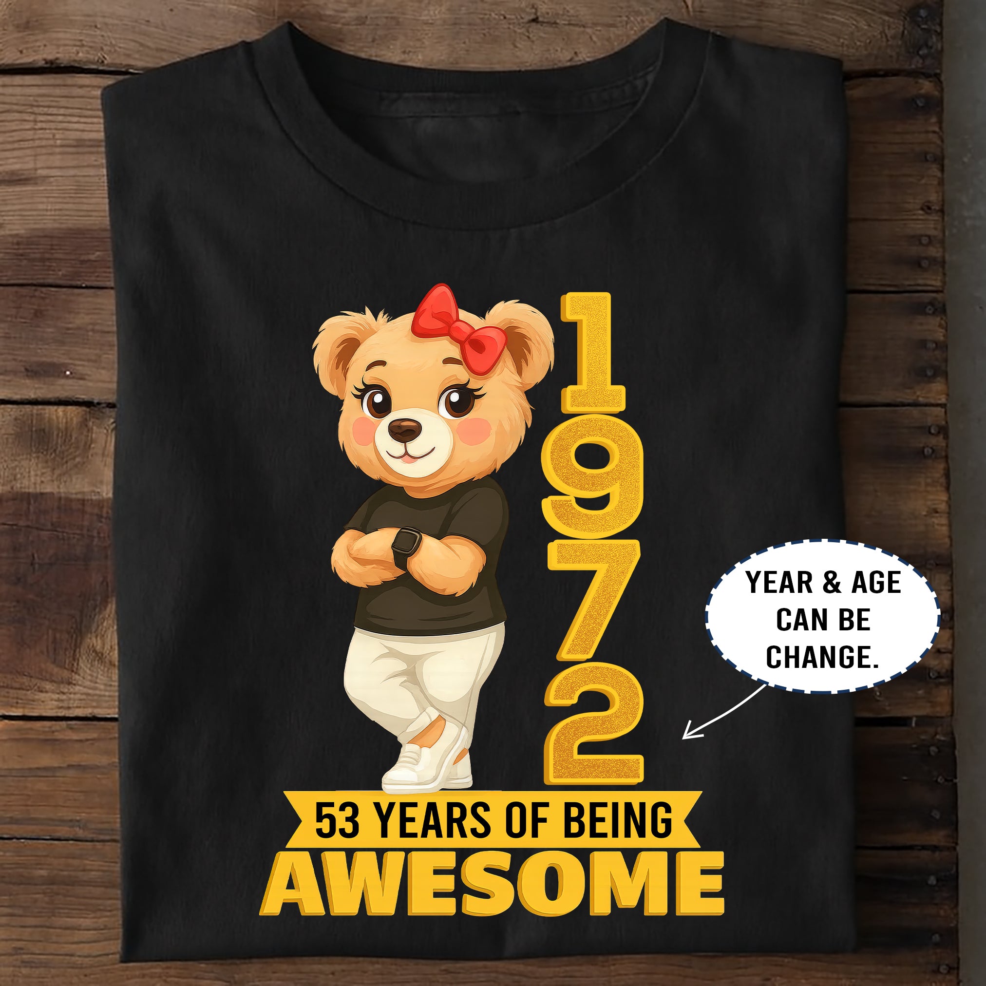 Personalized Birthday T-Shirt – Chilling Bear 53 Years Of Being Awesome Custom Year & Age 1972 years – Unique Birthday Gifts - Birthday Gift Ideas