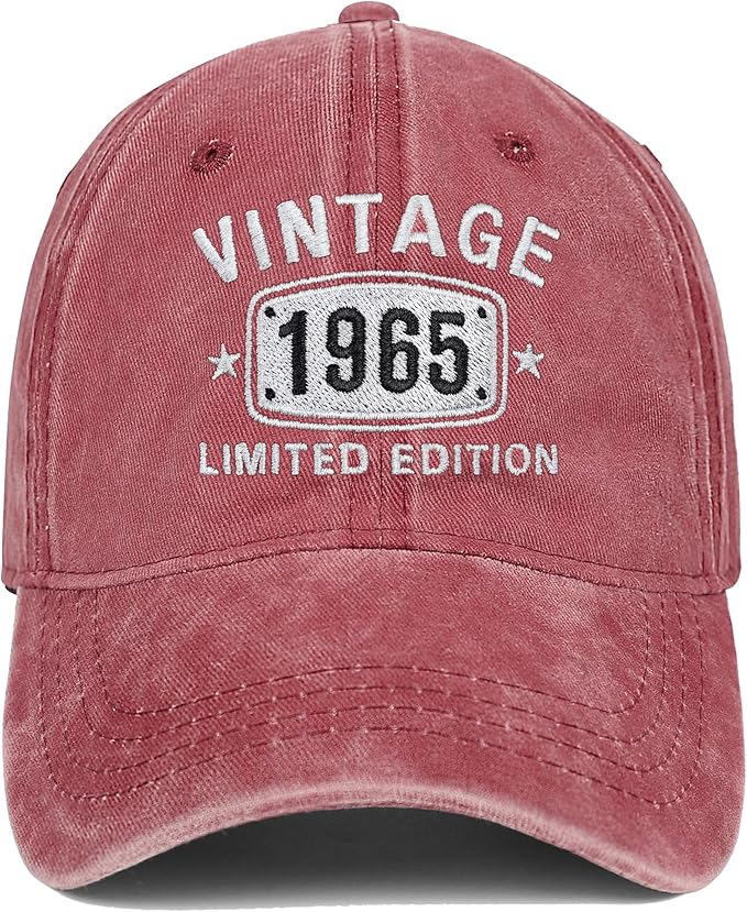 Personalized Birthday Name - Classic Vintage 1965 Cap Embroidery - Birthday Gift Ideas