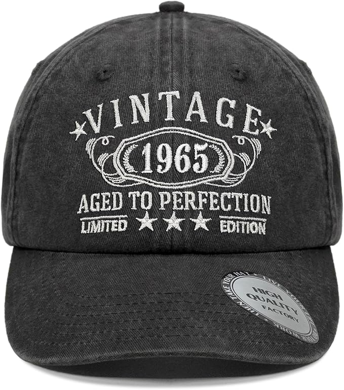 Personalized Birthday Name - Retro Vintage 1965 Cap Embroidery - Birthday Gift Ideas