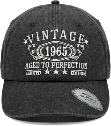 Personalized Birthday Name - Retro Vintage 1965 Cap Embroidery - Birthday Gift Ideas