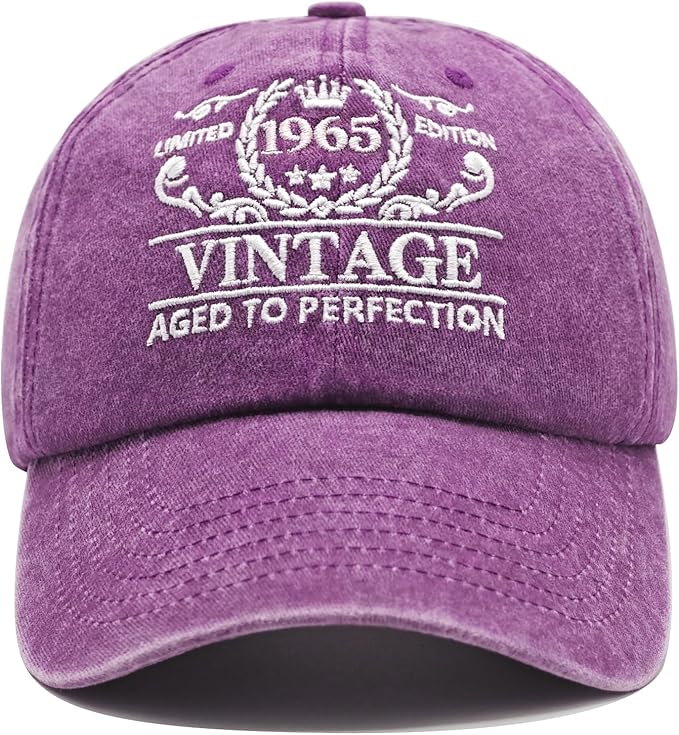Personalized Birthday Name - Vintage 1965 Aged to Perfection Cap Embroidery - Birthday Gift Ideas