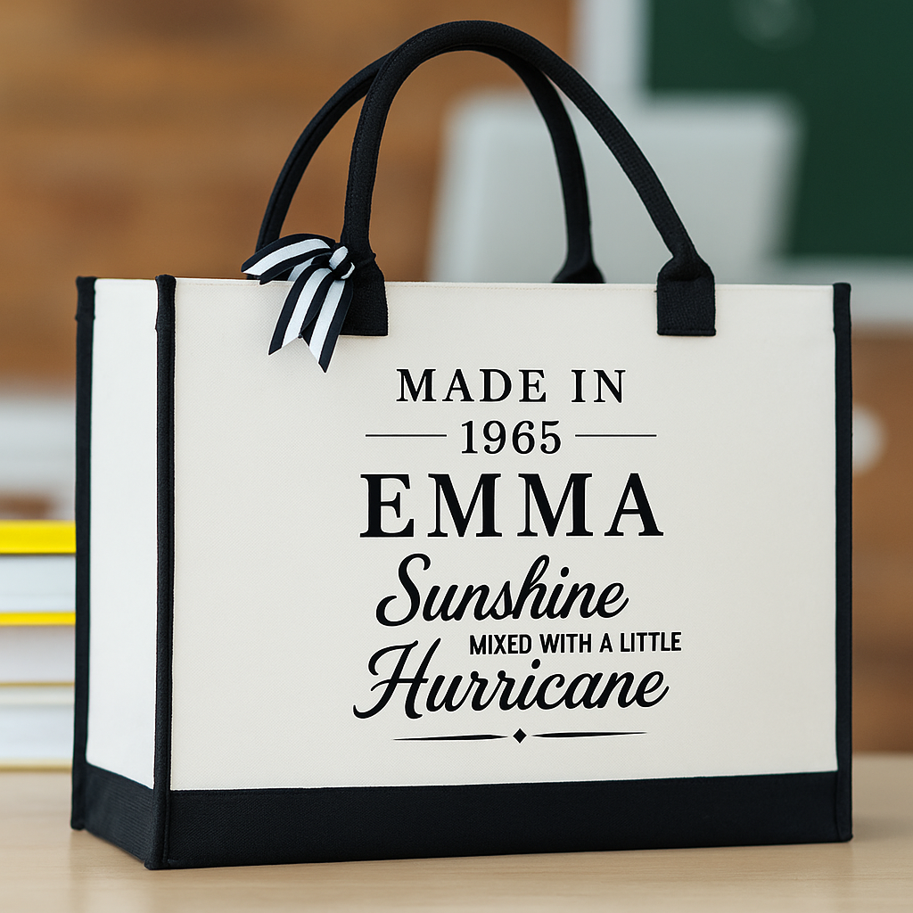 Personalized Birthday T-Shirt – Canvas Tote Bag 1965 – Birthday Gift Ideas
