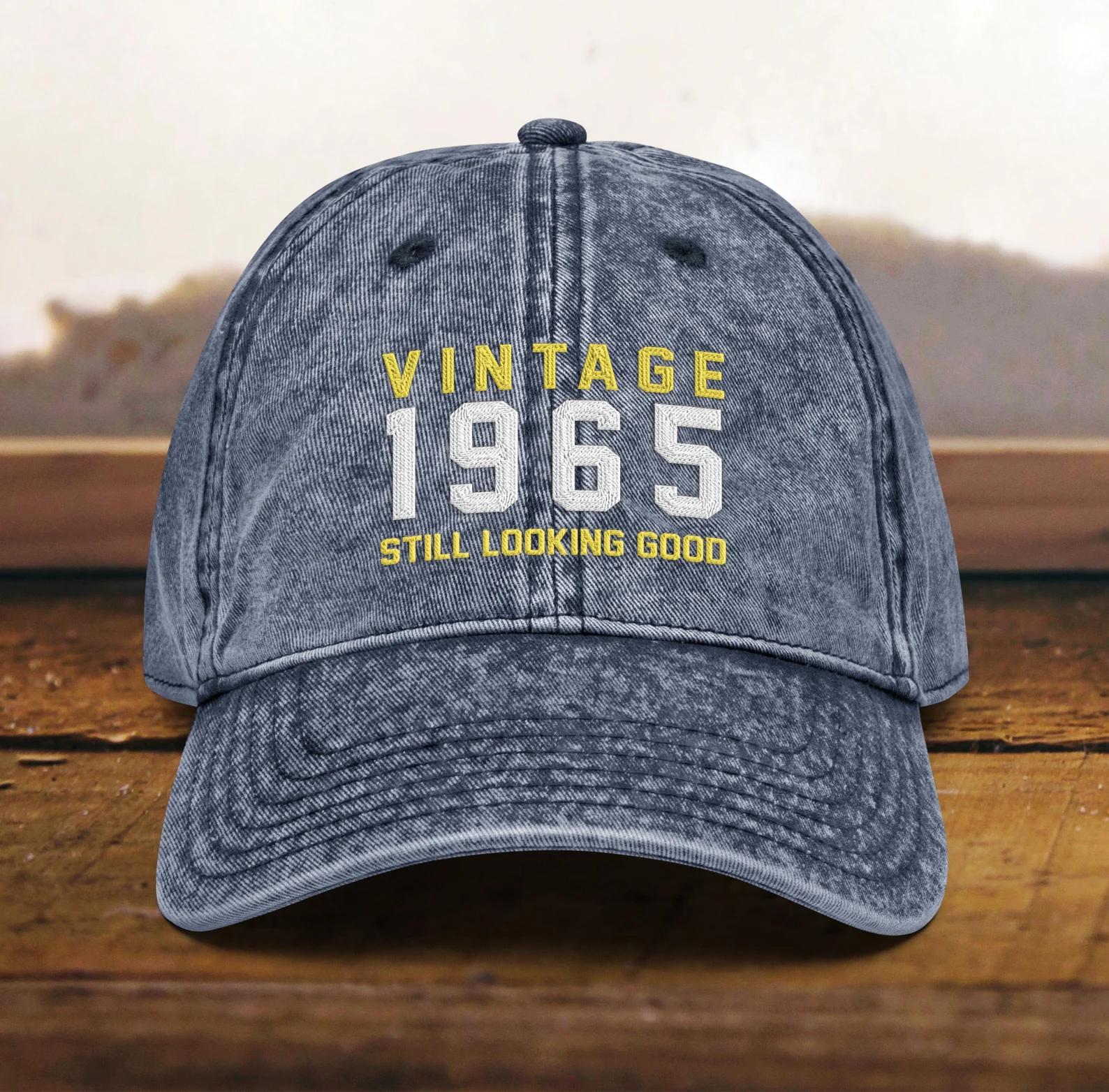 Personalized Birthday Name - Vintage 1965 Baseball Cap Embroidery - Birthday Gift Ideas