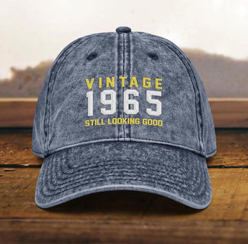 Personalized Birthday Name - Vintage 1965 Baseball Cap Embroidery - Birthday Gift Ideas