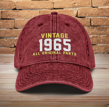 Personalized Birthday Name - Vintage All Original Parts 1965 Cap Embroidery - Birthday Gift Ideas