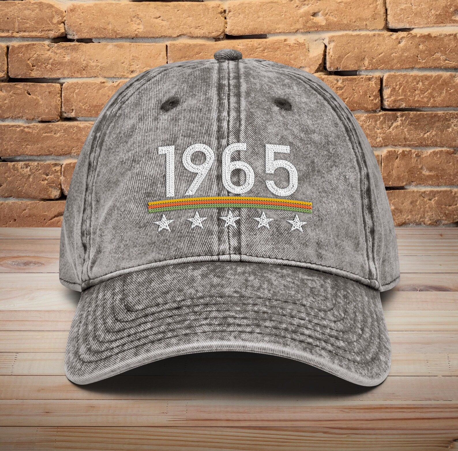 Personalized Birthday Name - Retro Simple Text 1965 Cap Embroidery - Birthday Gift Ideas