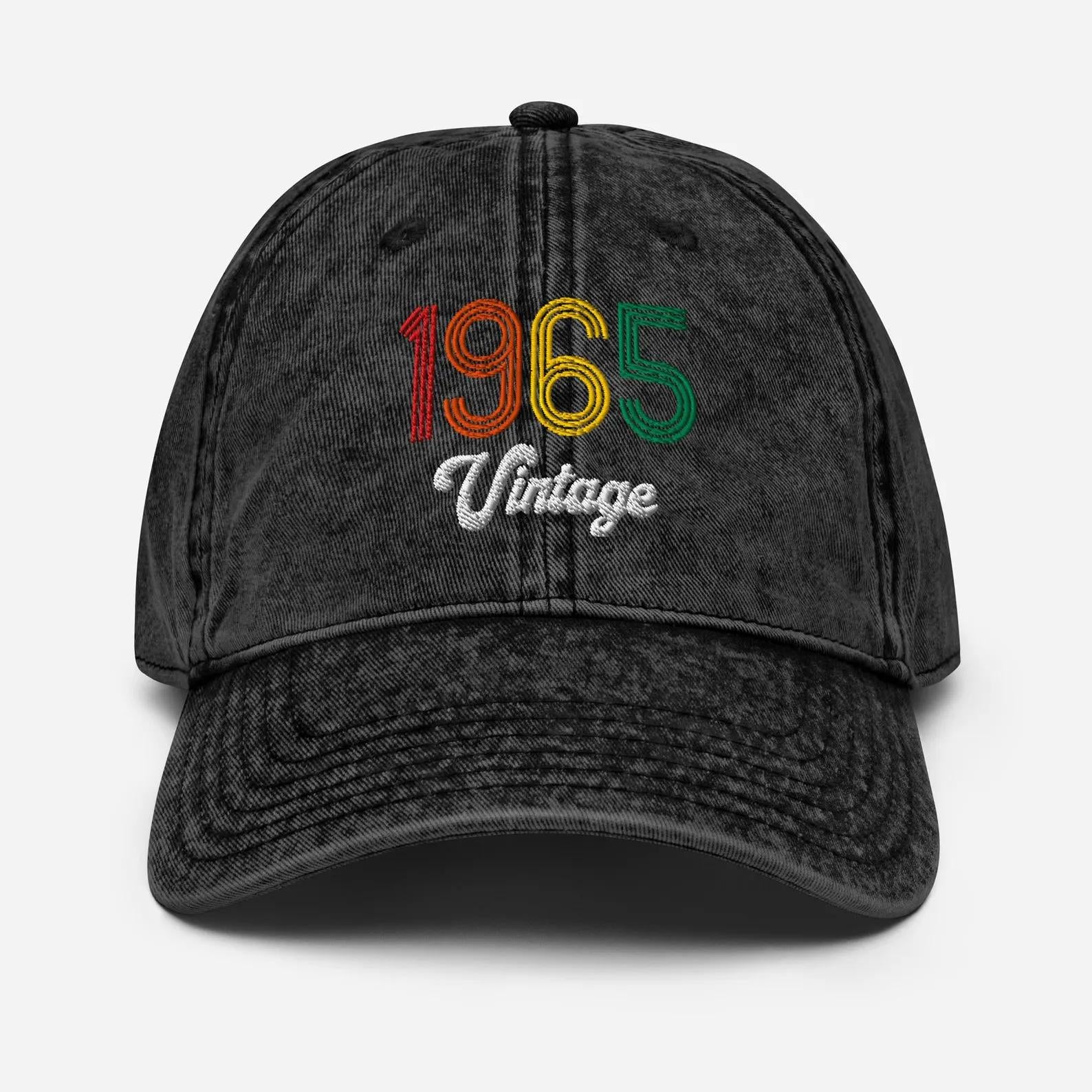 Personalized Birthday Name - Retro Rainbow Style 1965 Cap Embroidery - Birthday Gift Ideas
