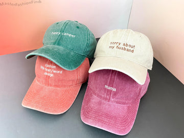 Custom Text Embroidered Hat, Personalized Saying Cap, Vintage Baseball Hat, Gift For New Dad Mom, Camp Bachelorette Hat, Mothers Day Gift