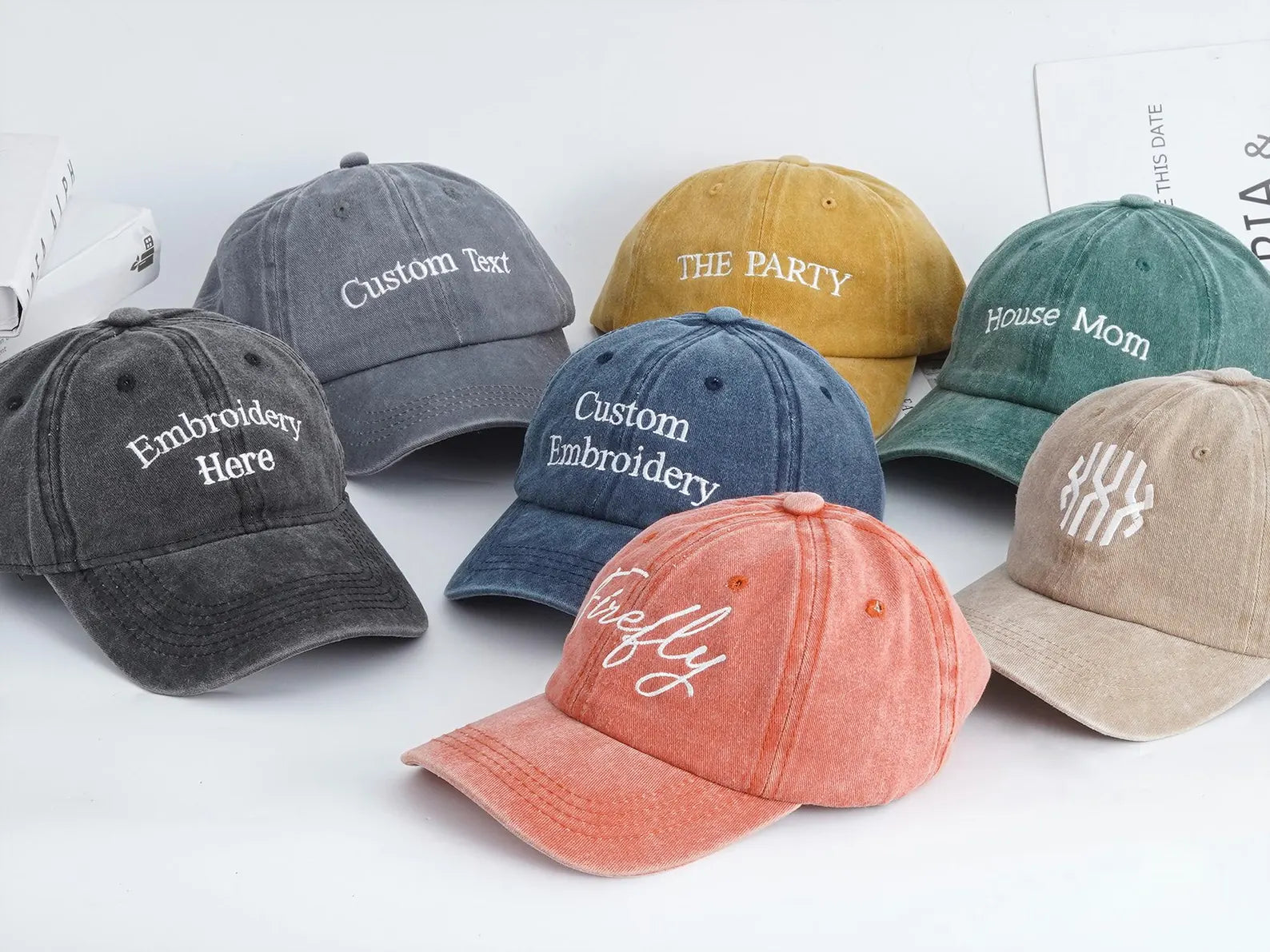 Personalized Text Hat – Custom Logo Embroidered Baseball Cap, Retro Trucker Hat, Vintage Style Dad Hat, Fathers Day Gift, CozyWix™