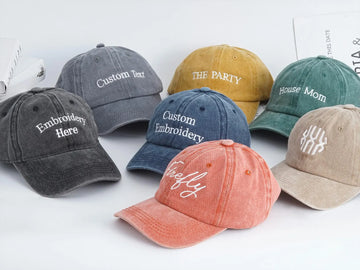 Personalized Text Hat – Custom Logo Embroidered Baseball Cap, Retro Trucker Hat, Vintage Style Dad Hat, Fathers Day Gift, CozyWix™