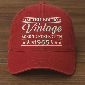 Personalized Birthday Name - Limited Edition Vintage 1965 Stars Cap Embroidery - Birthday Gift Ideas