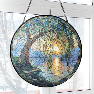 Anniversary Willow Stained Glass - Personalized Suncatcher Ornament
