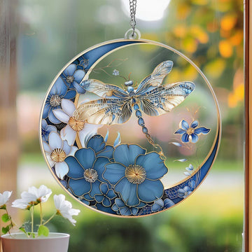 Elegant Peacock Stained Glass - Personalized Suncatcher Ornament